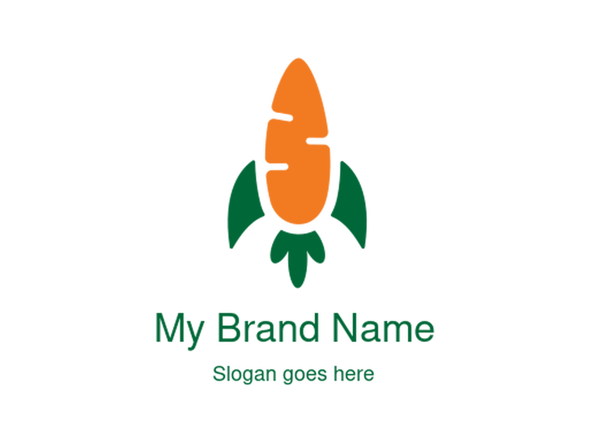 Creative Rocket-Carrot Logo for Organic Food Startups and Health-Tech Innovations